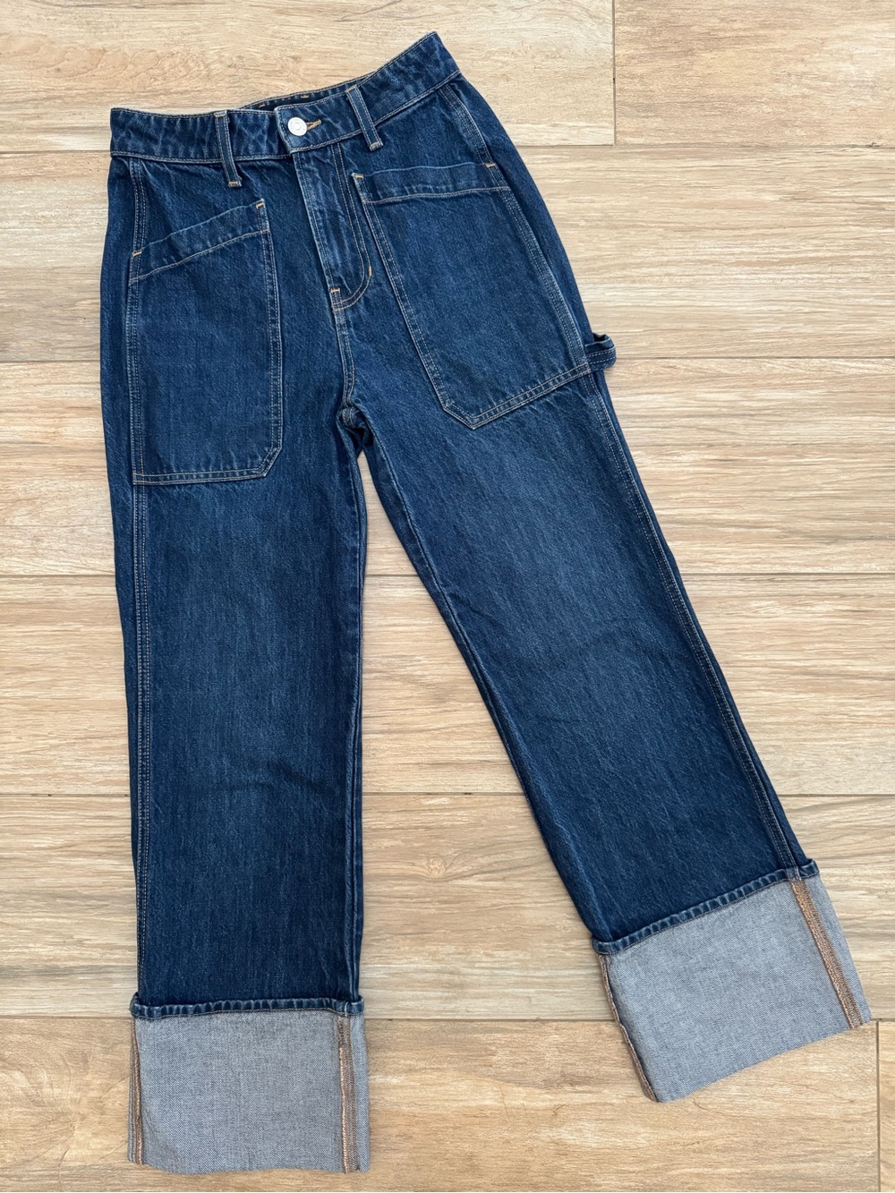 Veronica Beard Dylan High-Rise Straight Cuffed Jeans Size 25